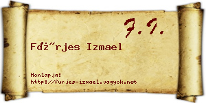 Fürjes Izmael névjegykártya